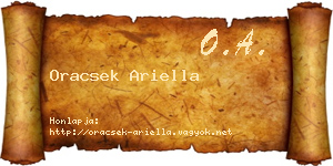 Oracsek Ariella névjegykártya